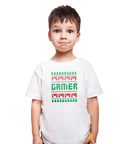 Dziecięca Koszulka biała Christmas Gamer
