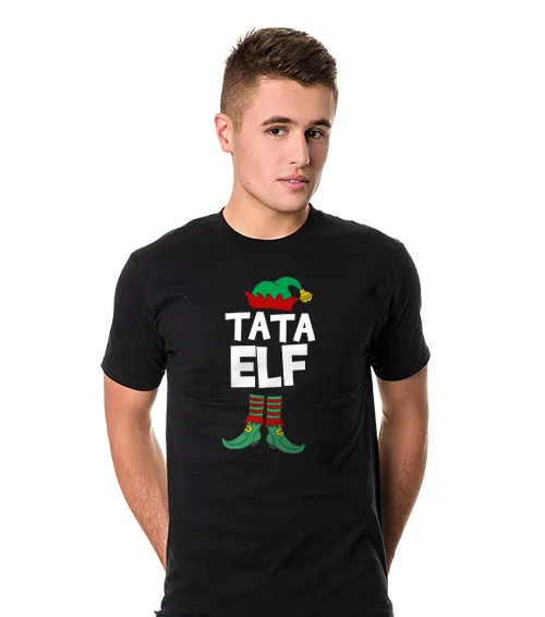 Męska Koszulka Czarna Tata Elf