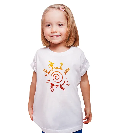 Dziecięca Koszulka Biała Naruto Znak