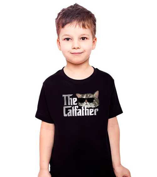 Dziecięca Koszulka Czarna The Catfather