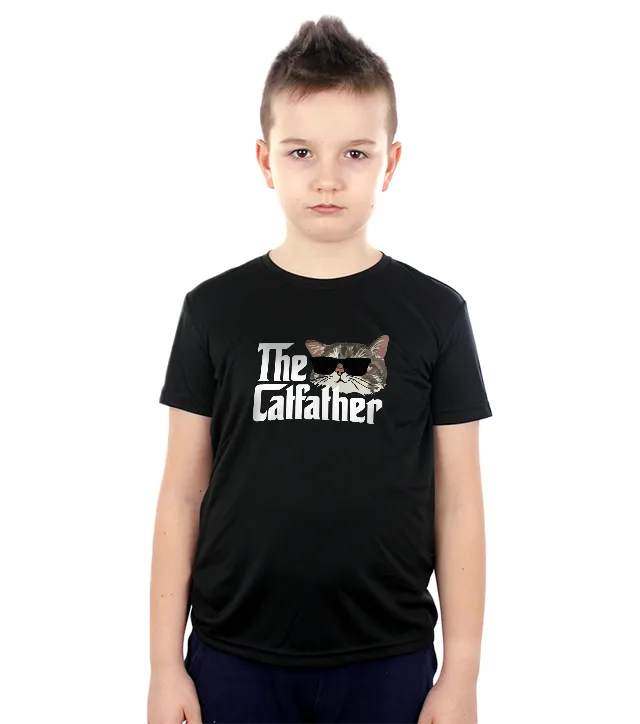 Dziecięca Koszulka sportowa Czarna The Catfather