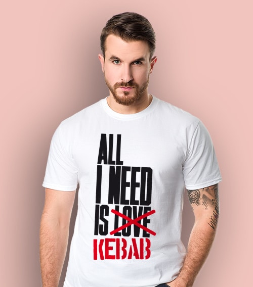 All I need Is Kebab koszulka męska Biała