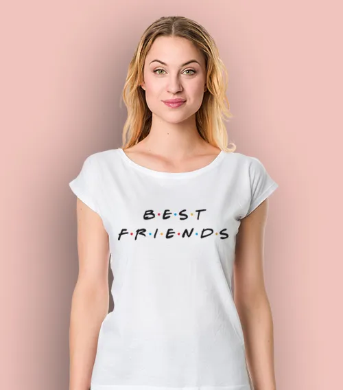 BEST FRIENDS Koszulka Damska Biały