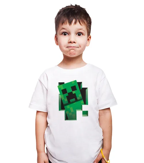 CREEPER 3D Koszulka Dziecięca Biała