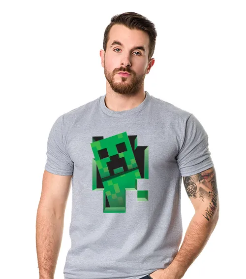 CREEPER 3D Koszulka męska jasny melanż