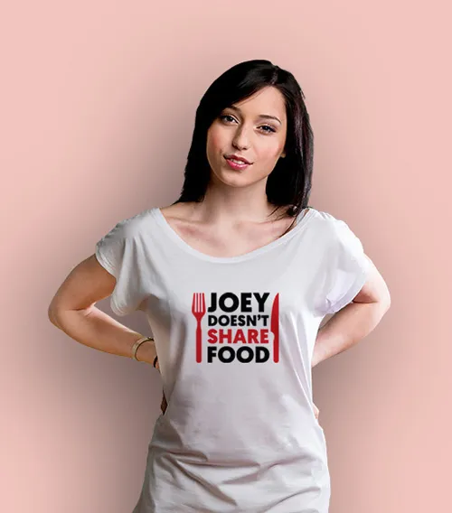 FRIENDS - JOEY DOESN’T SHARE FOOD Koszulka Damska Biały