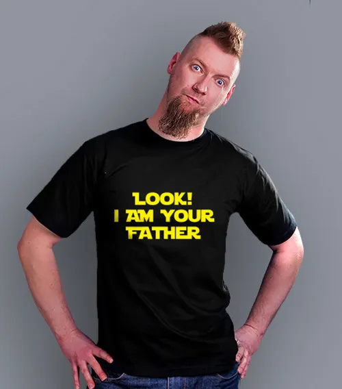 LOOK! I'M YOUR FATHER! Koszulka Męska Czarna