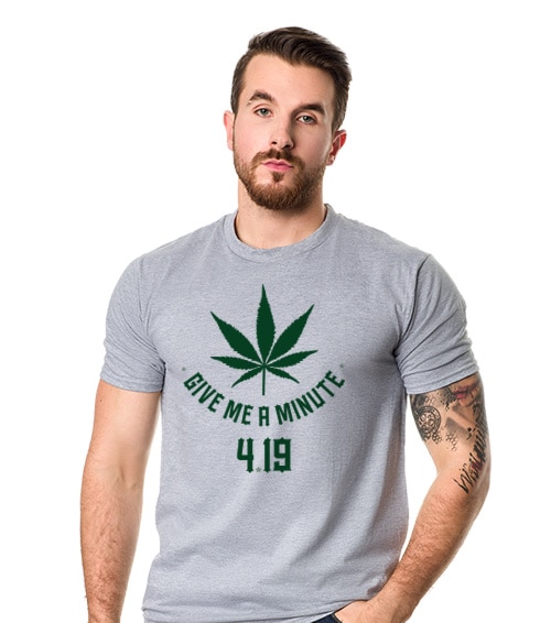 ksz 420 give me a minute koszulka męska jasny melanż