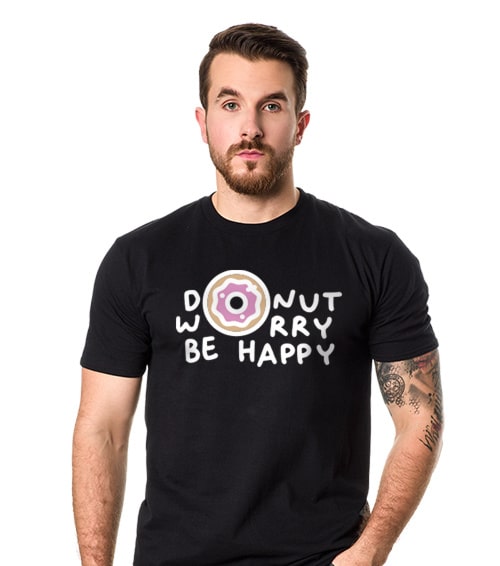 ksz donut worry koszulka męska czarna