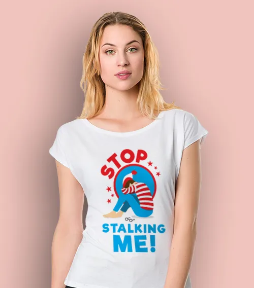 STOP STALKING ME - WALLY Koszulka Damska Biały
