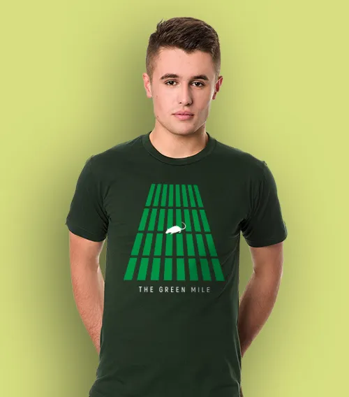 Koszulka męska w kolorze zielonym z nadrukiem z motywem z filmu Zielona Mila mr. jingles